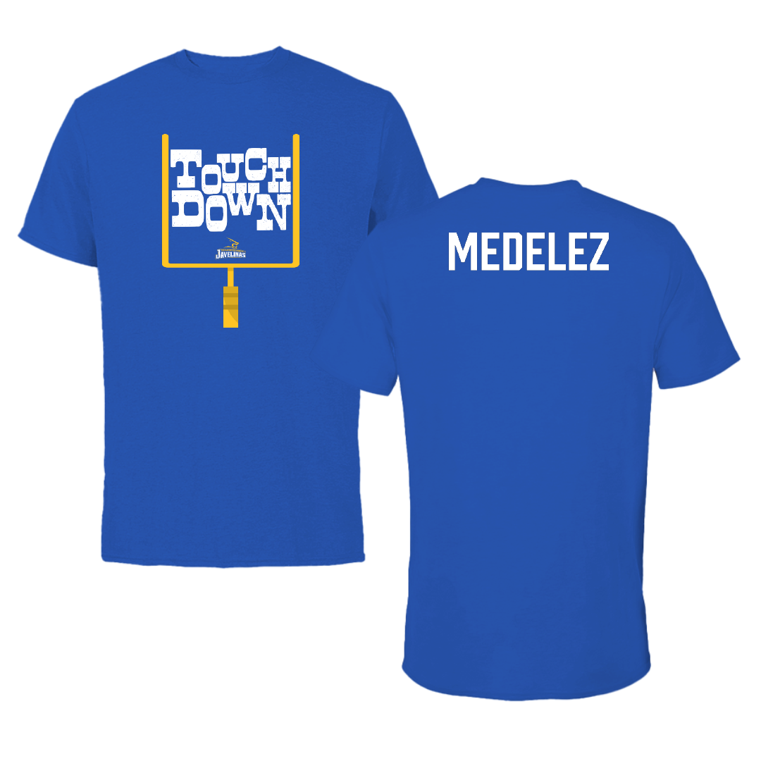 Texas A&M University-Kingsville Football Blue Touchdown Tee - Christopher Medelez