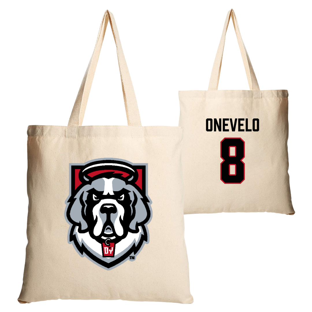 D'Youville University Baseball Tan Canvas Tote Bag - #8 Derek Onevelo