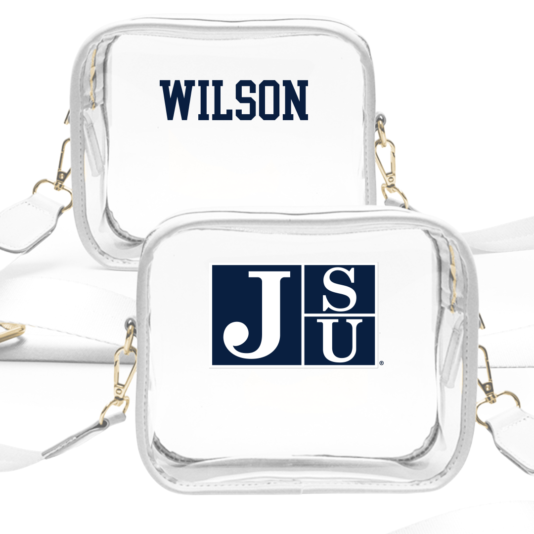 Jackson State University TF and XC White Clear Stadium Bag - Vincent Wilson