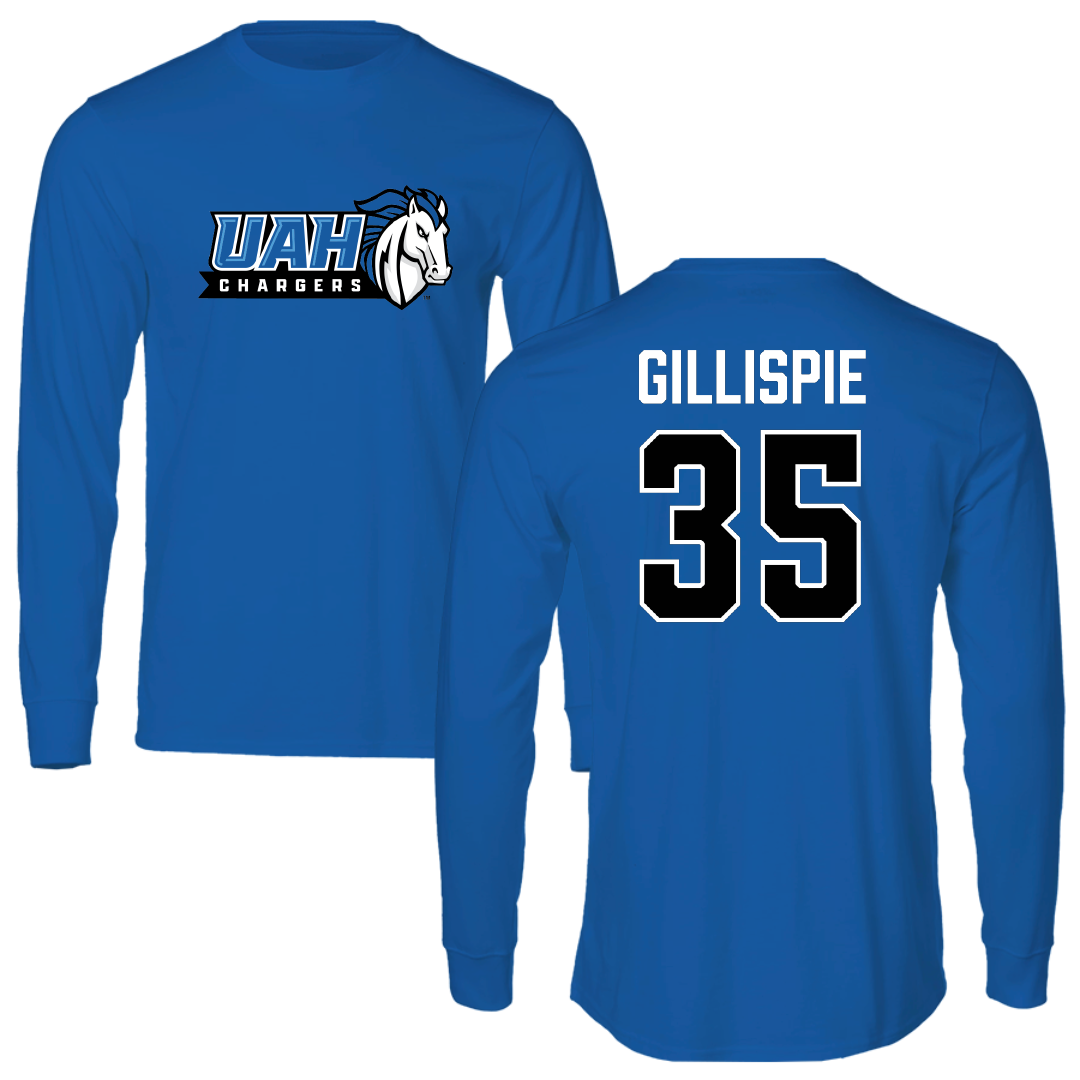 Huntsville Baseball Blue Long Sleeve - #35 Brandon Gillispie