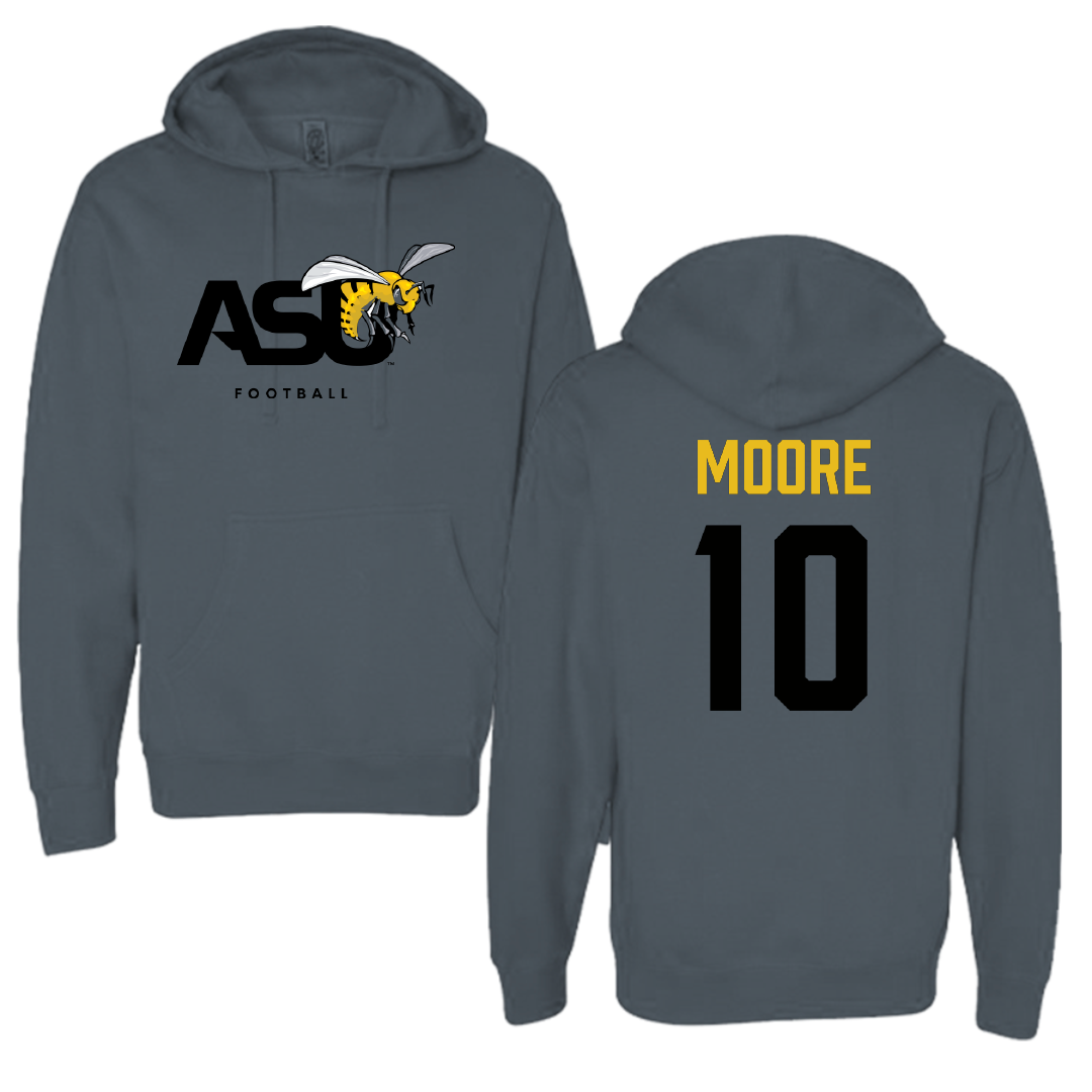 Alabama State University Football Dark Gray Hoodie - #10 Jaden Moore