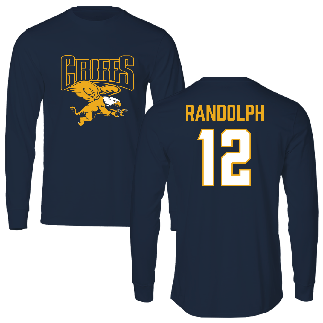 Canisius College Basketball (W) Navy Performance Long Sleeve - #12 Saige Randolph