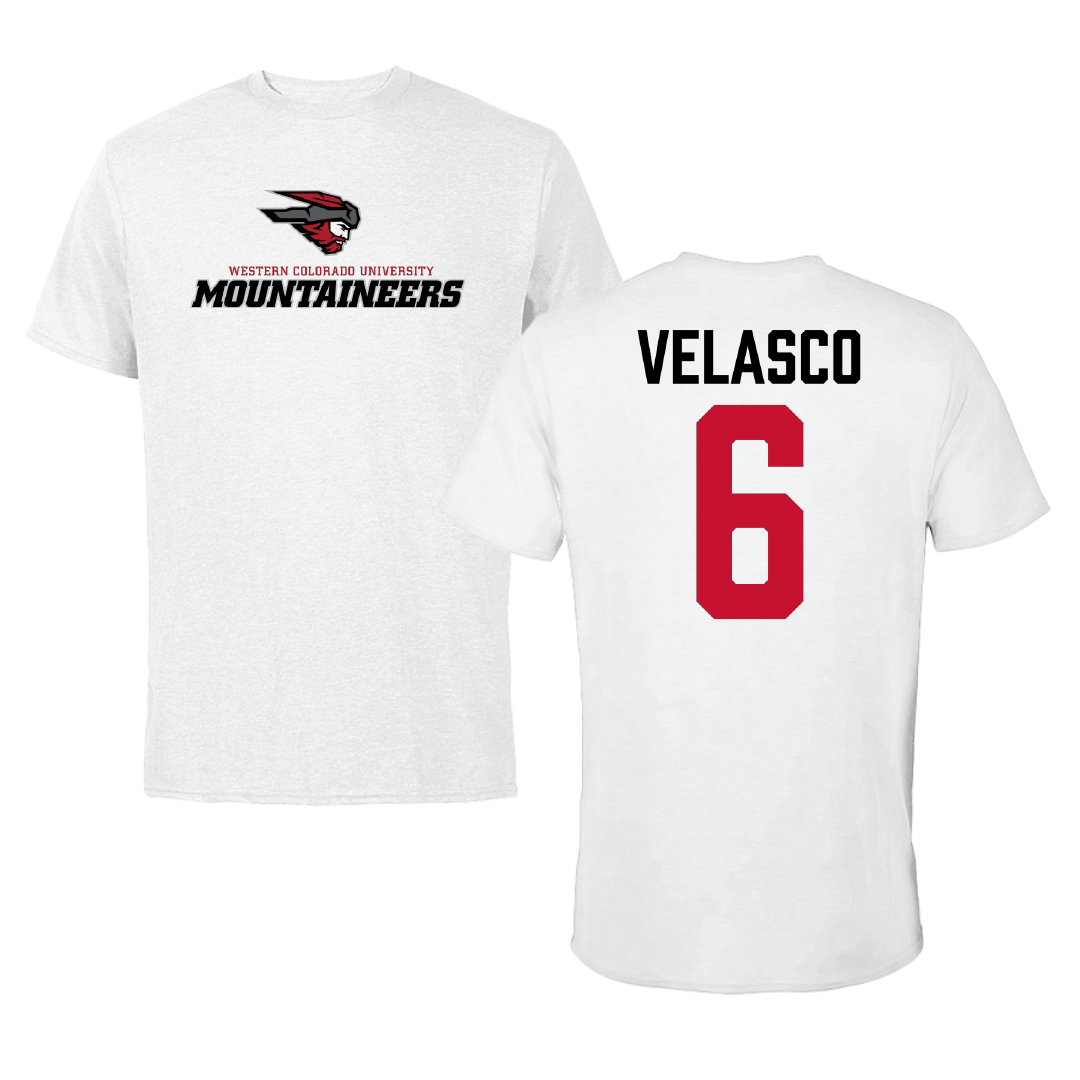 Western Colorado University Soccer White Performance Tee - #6 Isabel Velasco