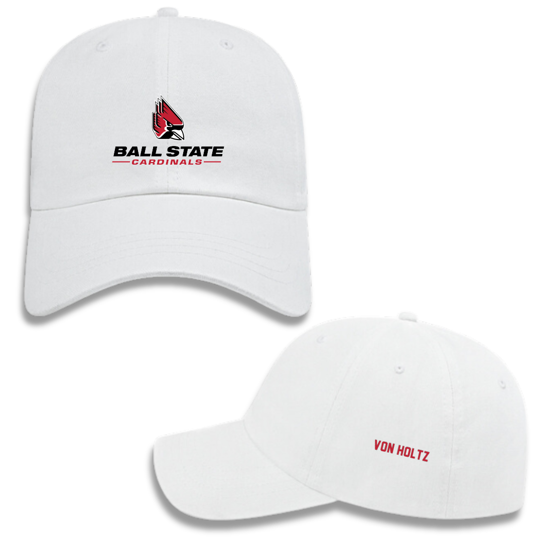 Ball State University Swimming & Diving White Hat - Alexa Von Holtz