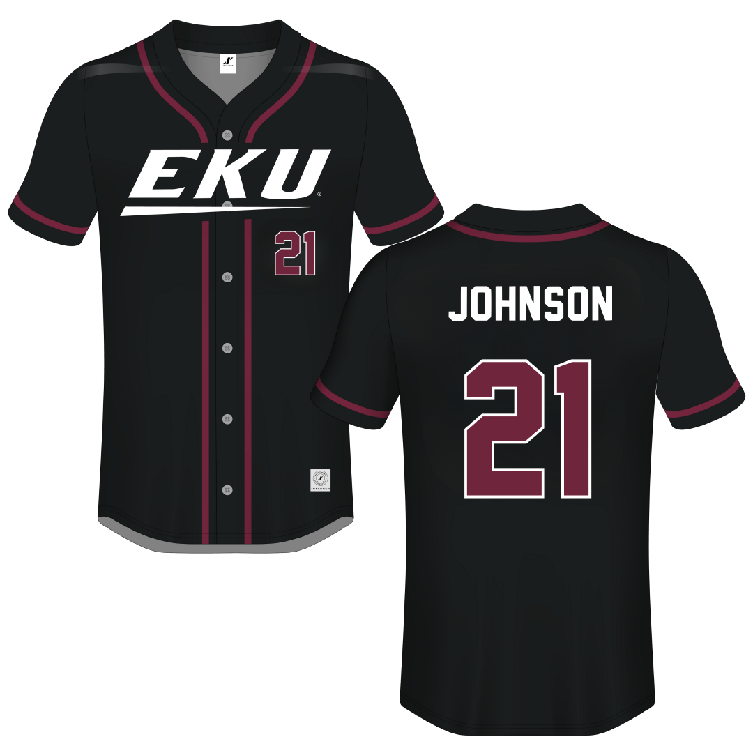 Eastern Kentucky University Black Button-Down Jersey - #21 Myles Johnson