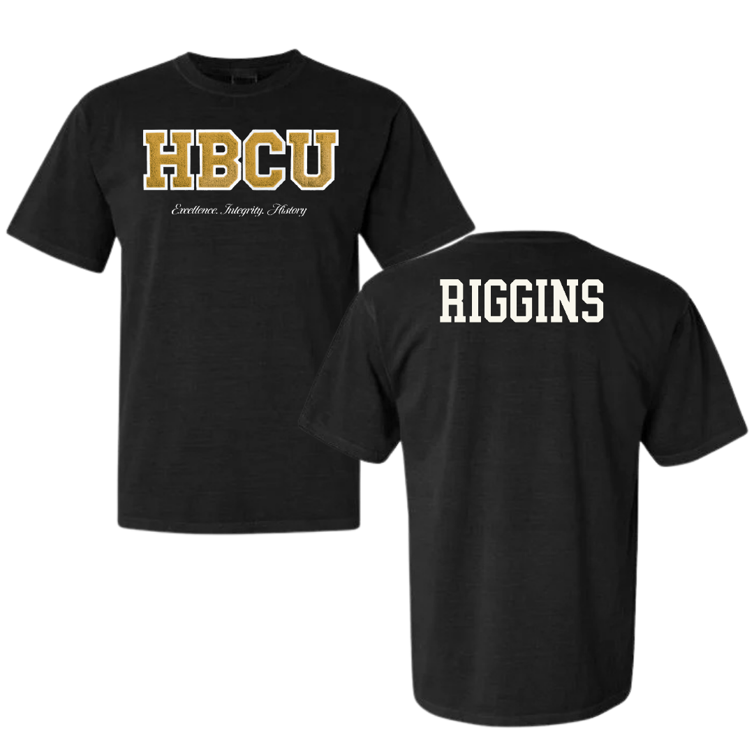 Alabama State University TF and XC Black HBCU Varsity Comfort Colors Tee - Isaiah Riggins