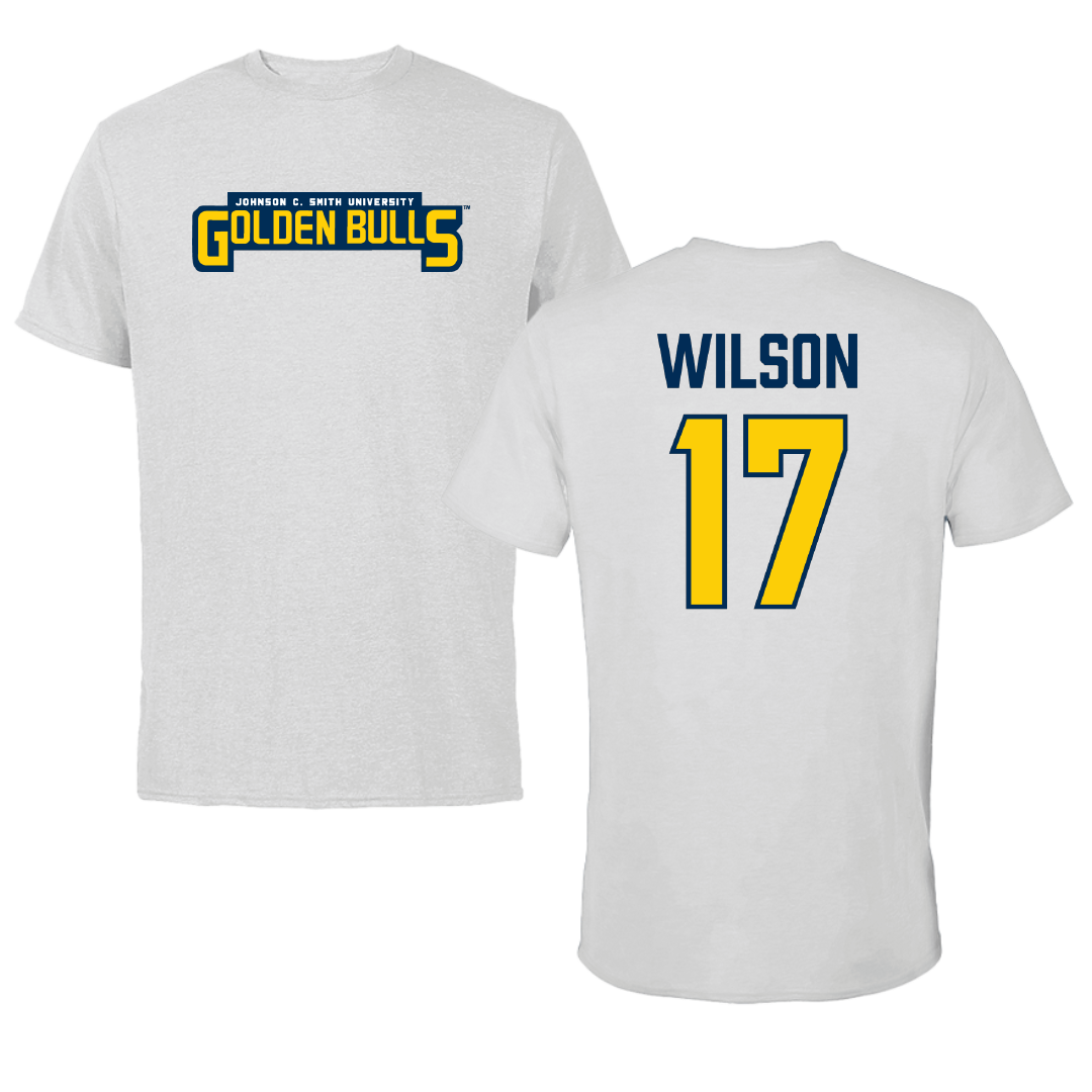 Johnson C. Smith University Football Light Gray Tee - #17 Elijah Wilson