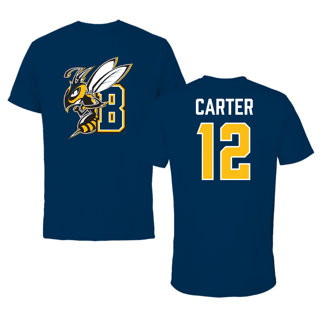 Montana State University Billings Baseball Navy Tee - #12 Landon Carter