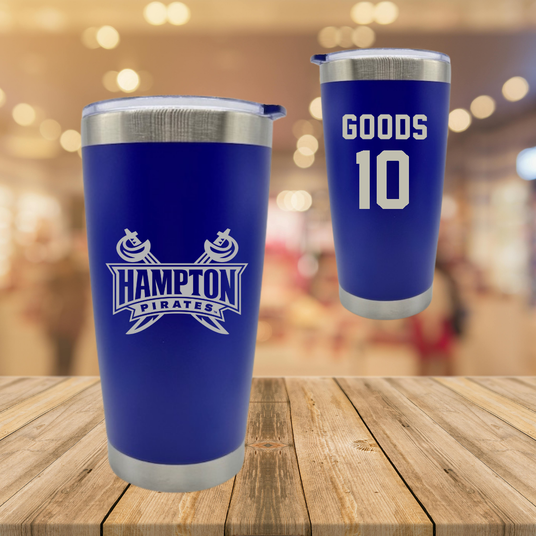 Hampton University Basketball Blue Stainless Steel Tumbler - #10 Richard Goods