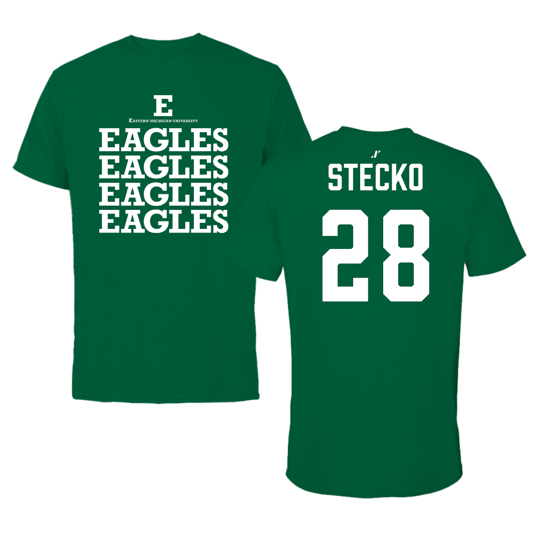 Eastern Michigan University Baseball Green General Performance Tee - #28 Ty Stecko