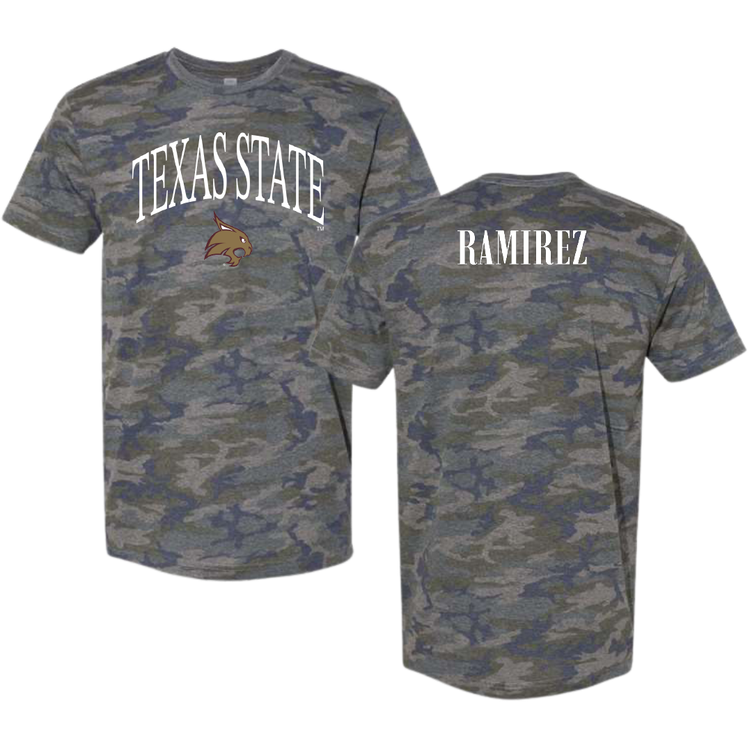 Texas State University Cheer Vintage Camo Tee - Aiden Ramirez