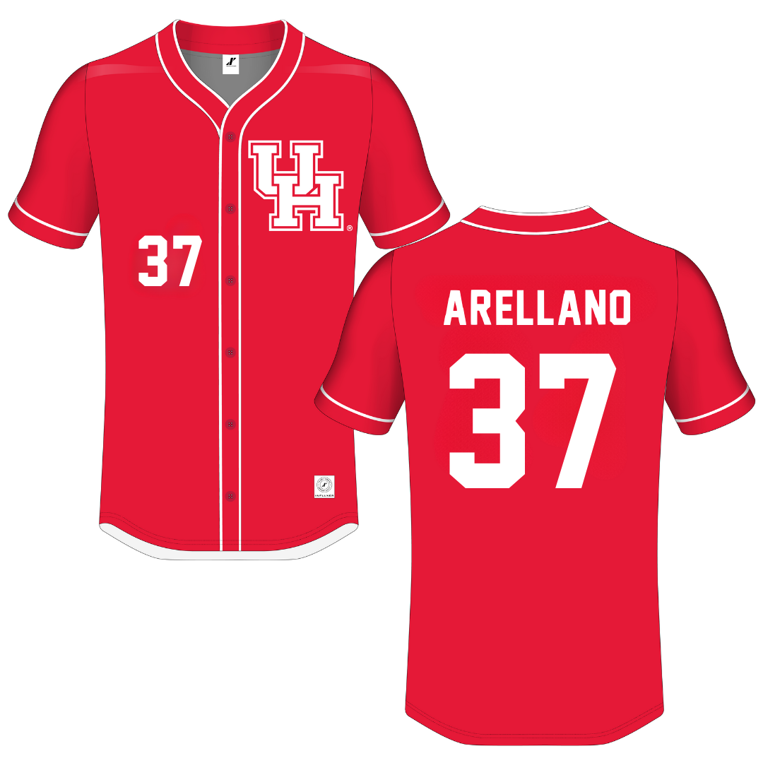 University of Houston Red Button-Down Jersey - #37 Hector Arellano