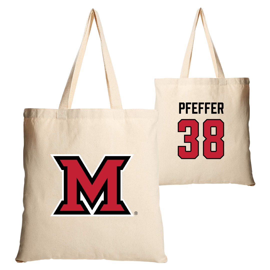 Miami University (Ohio) Baseball Tan Canvas Tote Bag - #38 Kaden Pfeffer