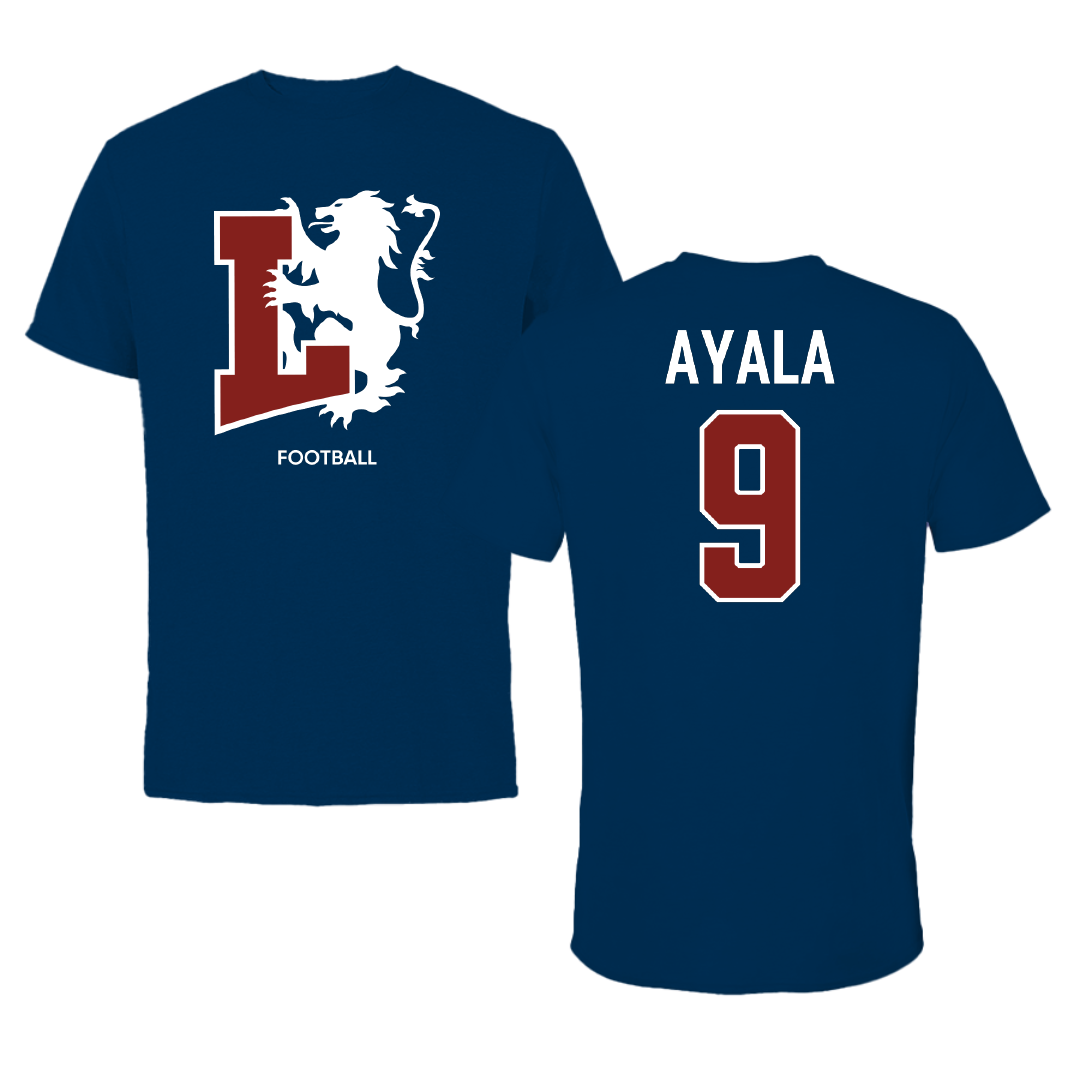 Lyon College Football Navy Tee - #9 Landon Ayala