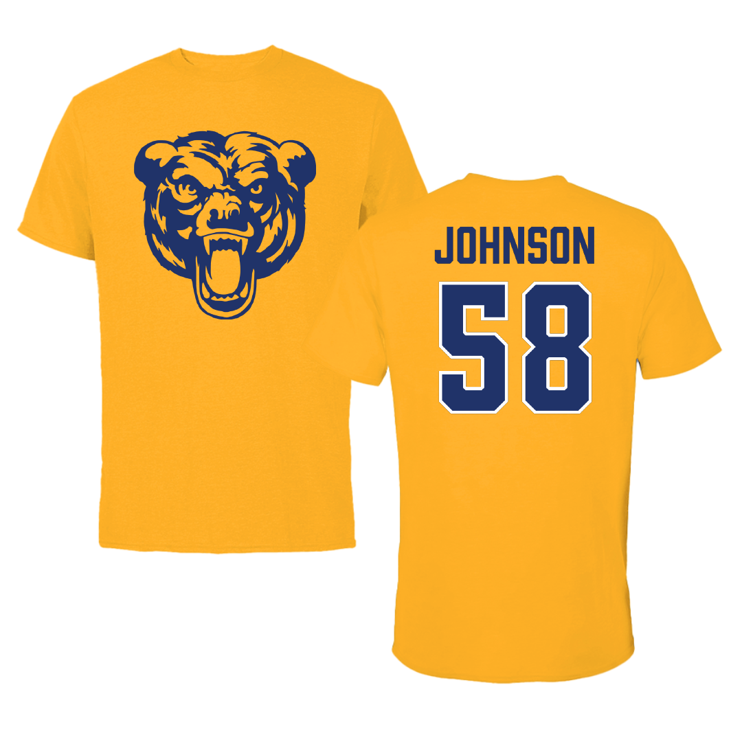 Carolina University Baseball Gold Performance Tee - #58 Brandon Johnson