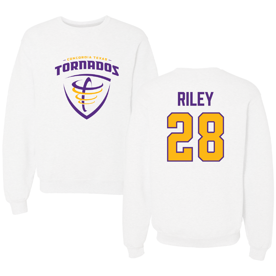 Concordia University (Texas) Baseball White Crewneck - #28 Carson Riley