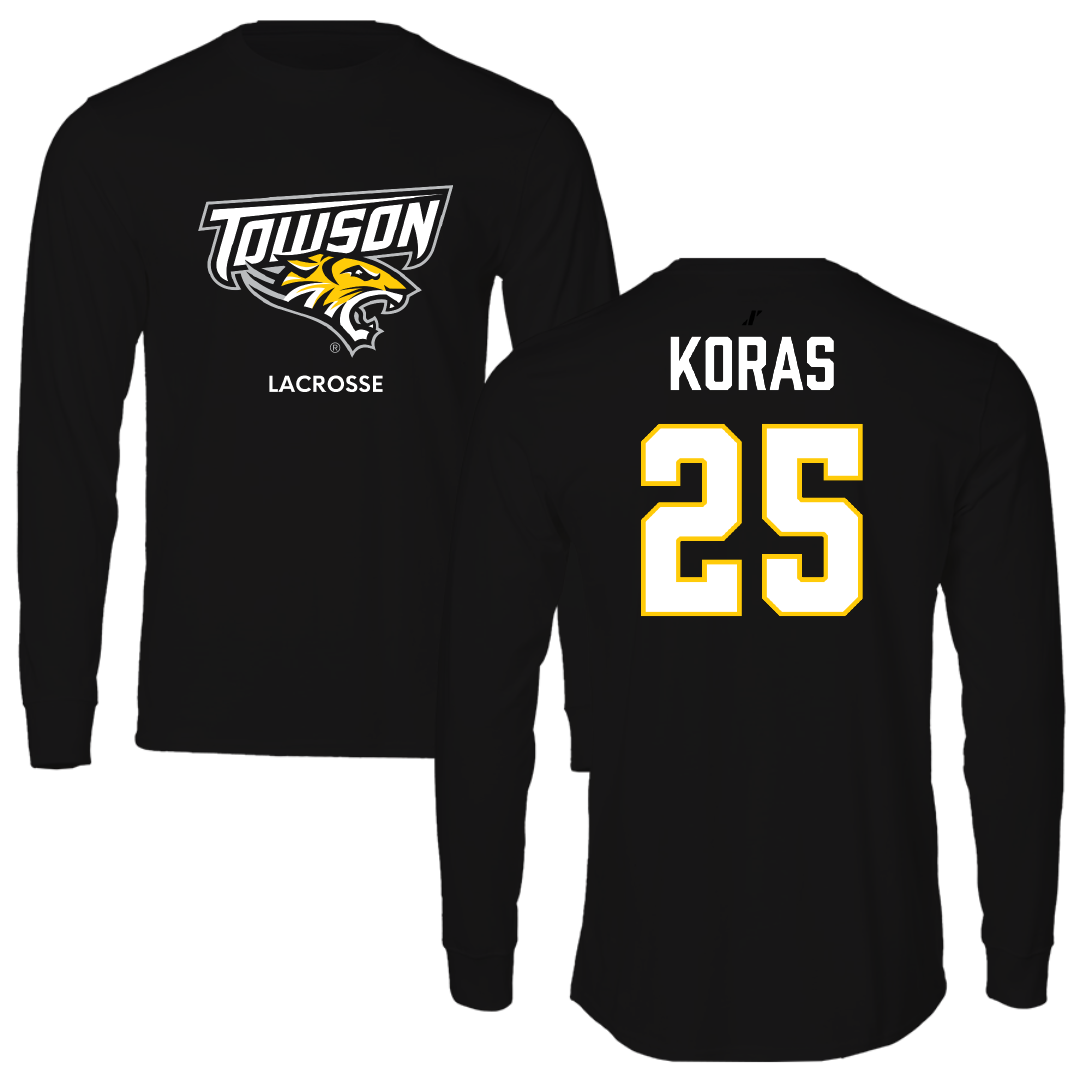 Towson University Lacrosse (W) Black Long Sleeve - #25 Halley Koras