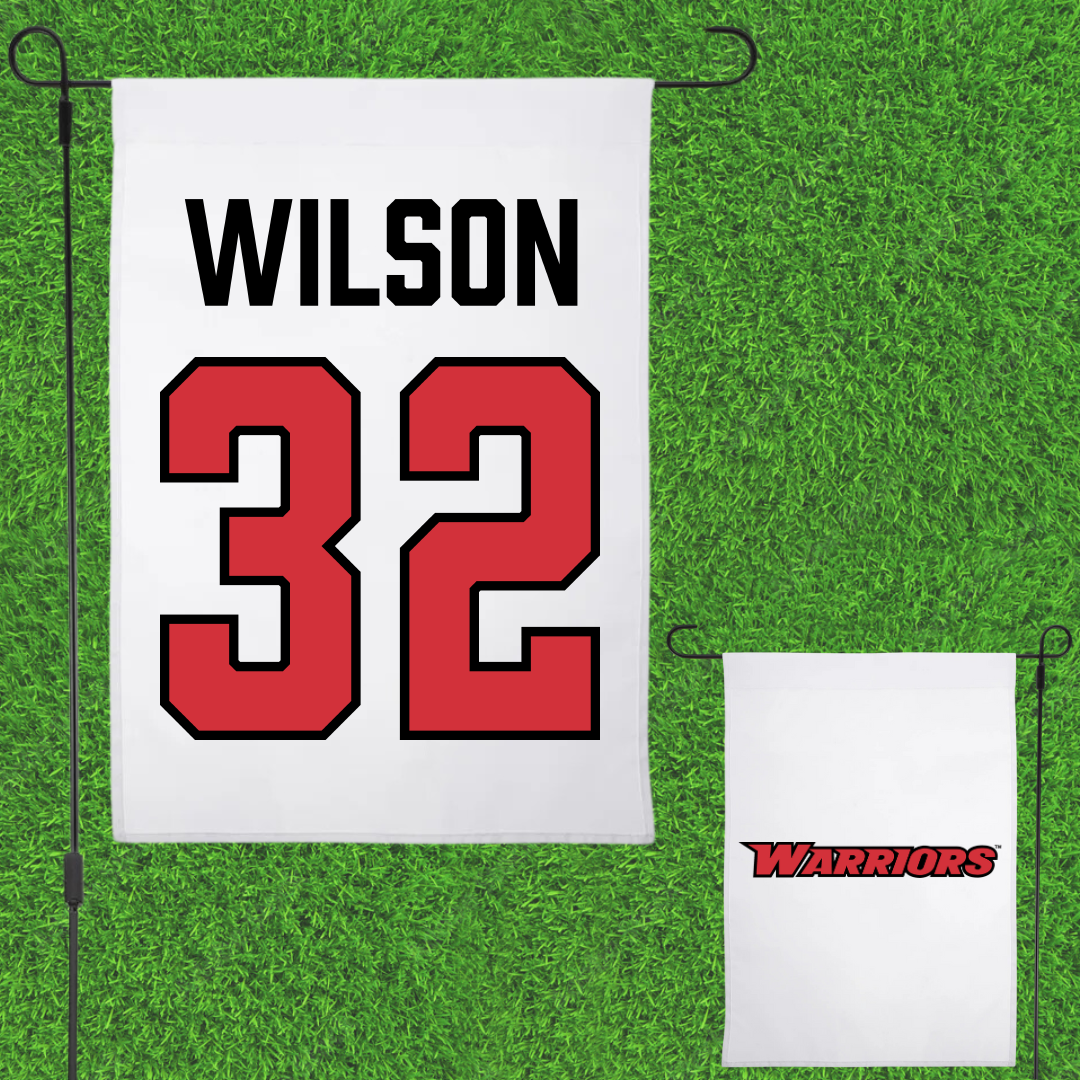 Stanislaus State Baseball White Garden Flag - #32 Chase Wilson