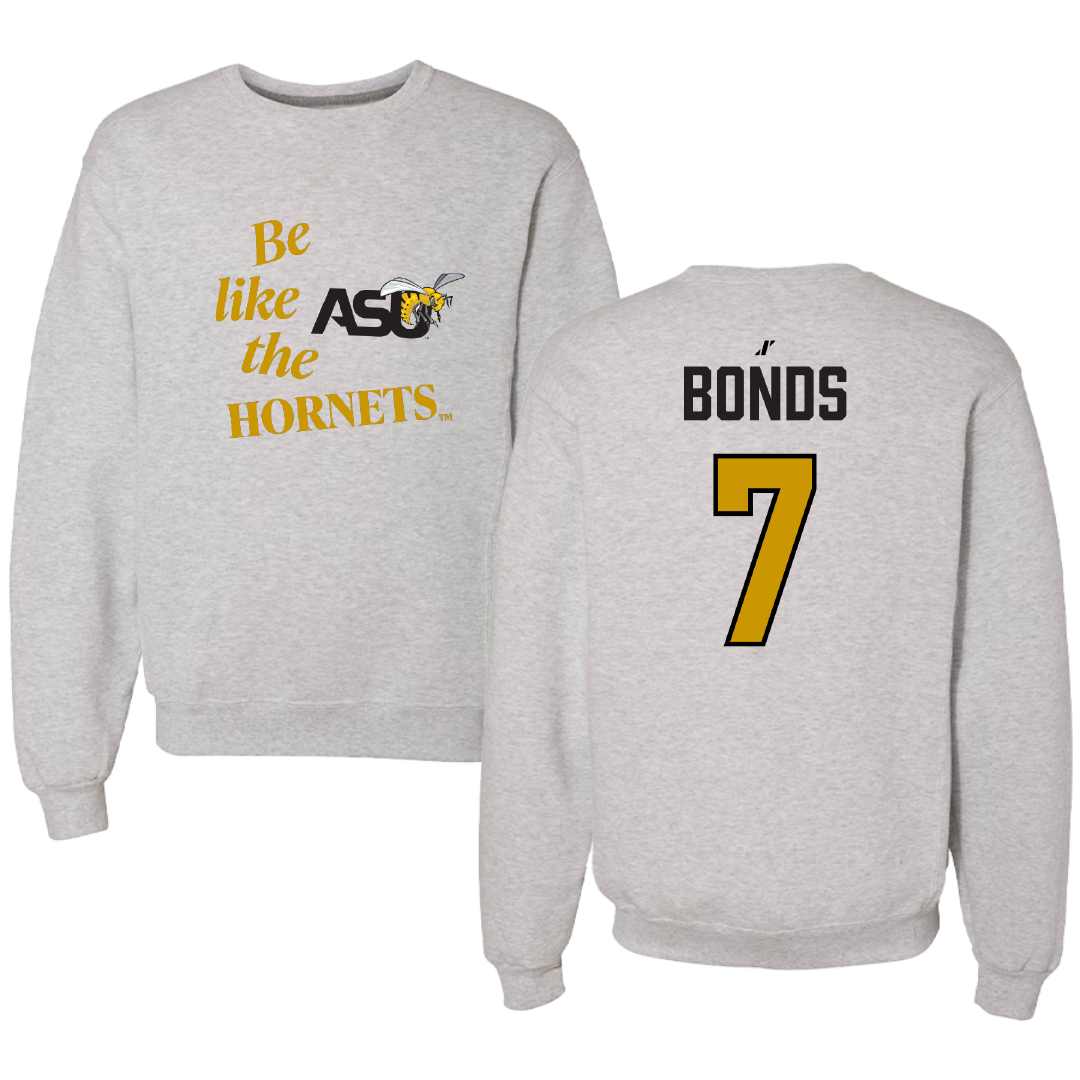 Alabama State University Basketball Light Gray Be Like Us Crewneck - #7 Damarion Bonds