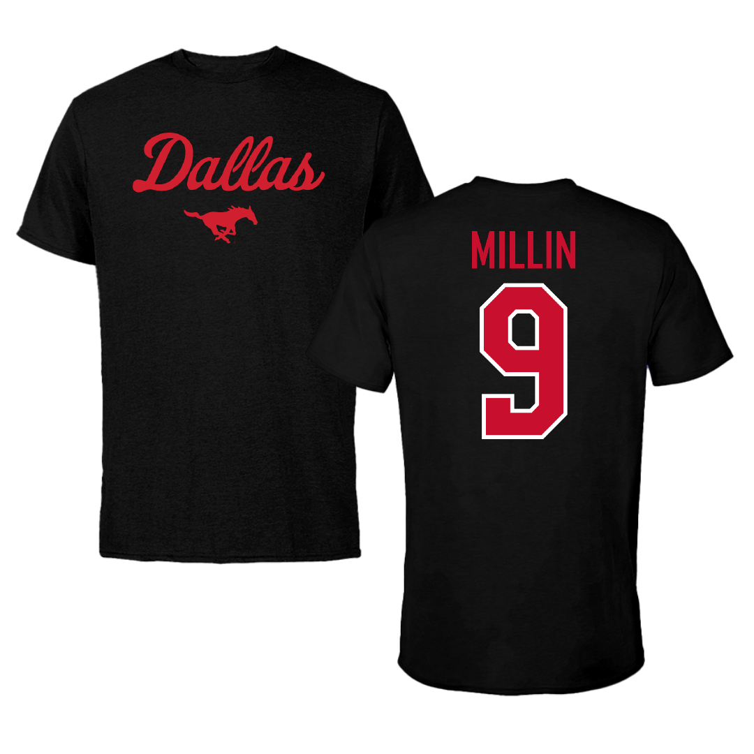 Southern Methodist University Soccer Black Dallas Performance Tee - #9 Julianna Millin