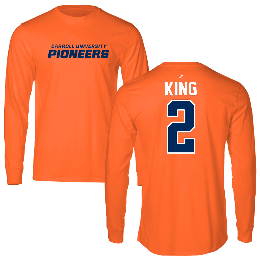 Carroll University Football Orange Performance Long Sleeve - #2 Charlie King