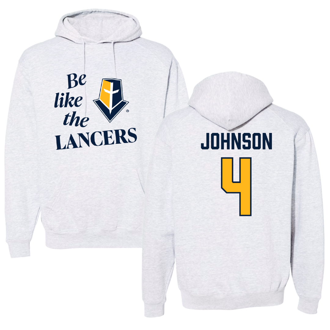 Mount Marty University Baseball Light Gray Be Like Us Hoodie - #4 Will Johnson