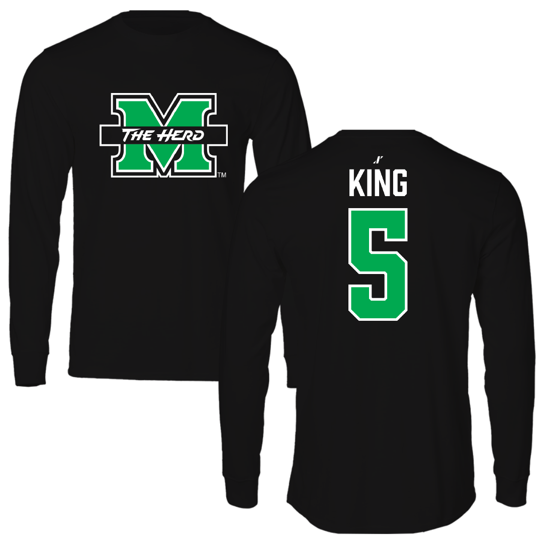 Marshall University Softball Black Long Sleeve - #5 Jules King