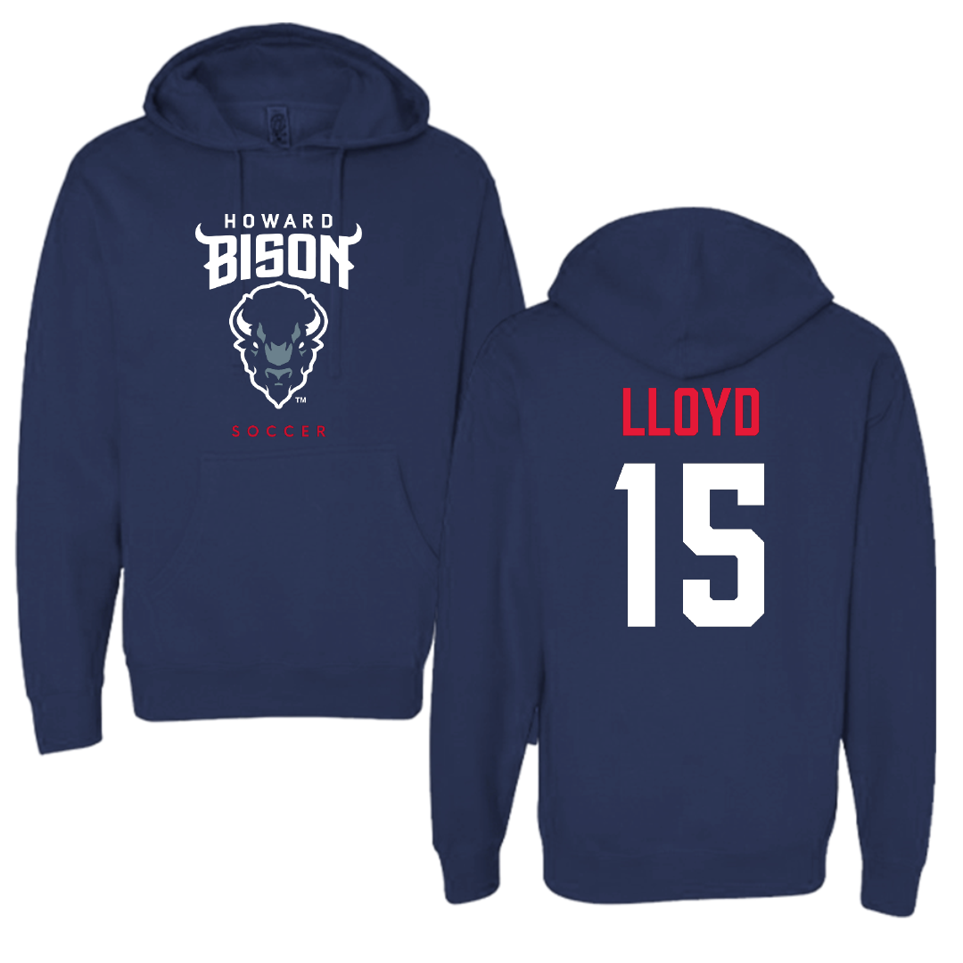 Howard University Soccer (M) Navy Hoodie - #15 Marshall Lloyd