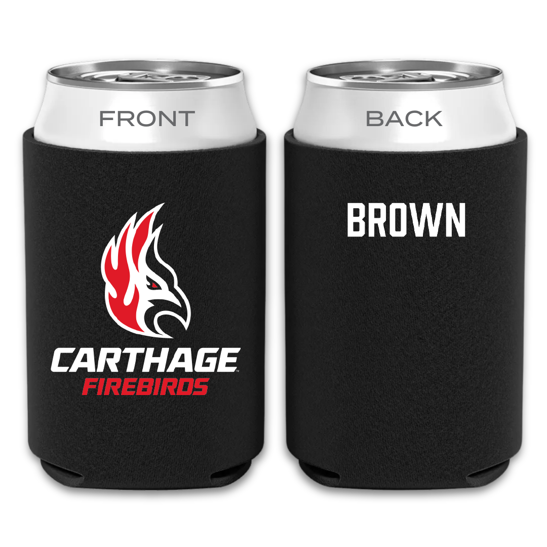 Carthage College Swimming & Diving Black Can Cooler - Lucy Brown