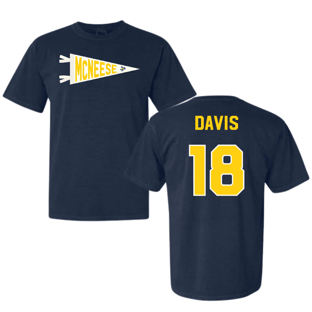 McNeese State University Softball Navy Pennant Comfort Colors Tee - #18 Bailey Davis
