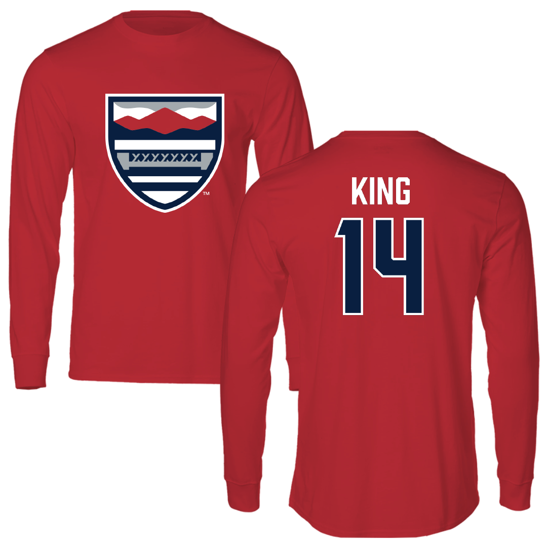 New England College Soccer Red Long Sleeve - #14 Aubrey King