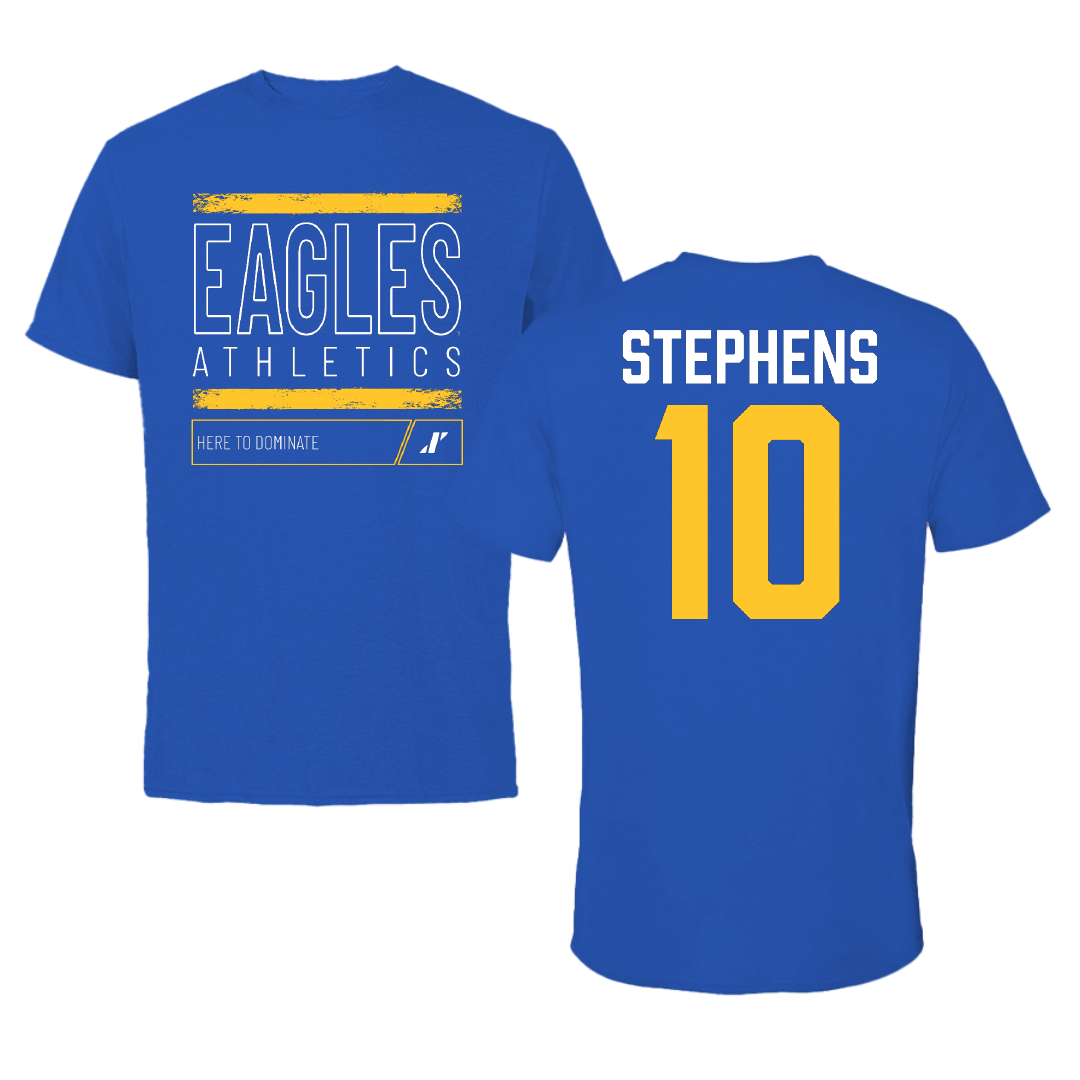 Williams Baptist University Baseball Blue Dominate Tee - #10 Davis Stephens