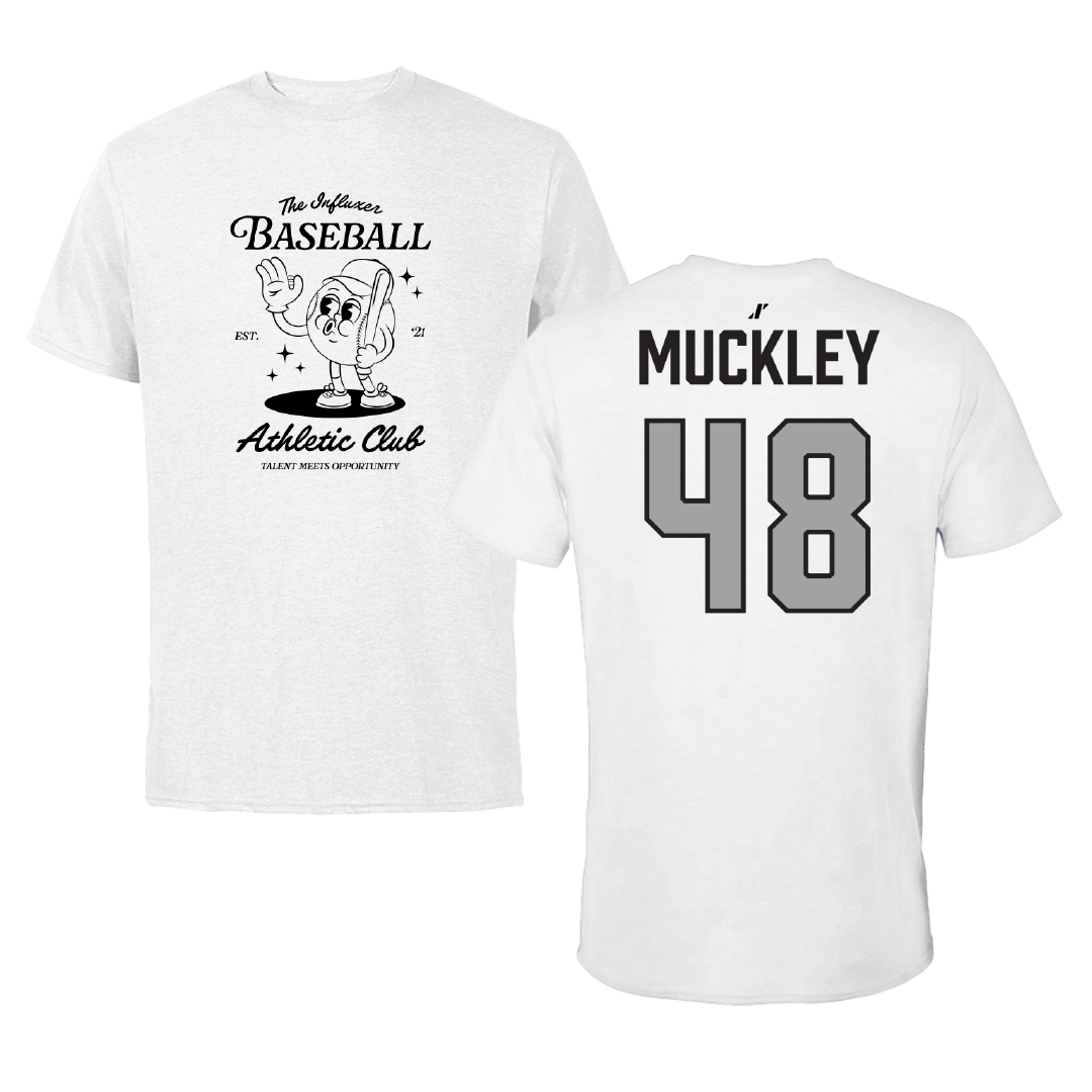 Baseball White Influxer Athletic Club Tee - #48 Kadin Muckley