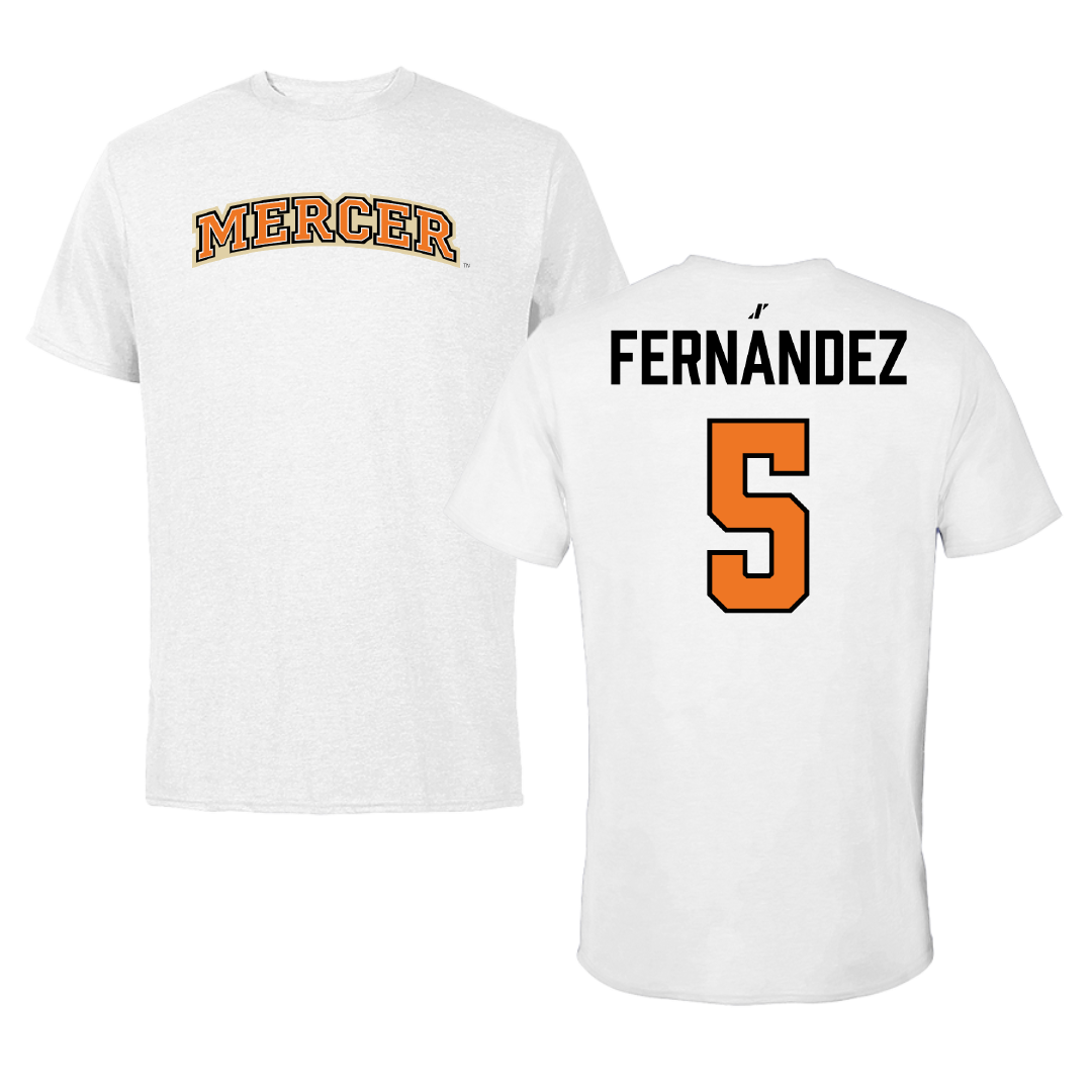 Mercer University Softball White Performance Tee - #5 Isabel Fernandez