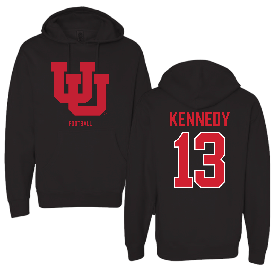 University of Utah Football Black Block Hoodie - #13 Chase Kennedy