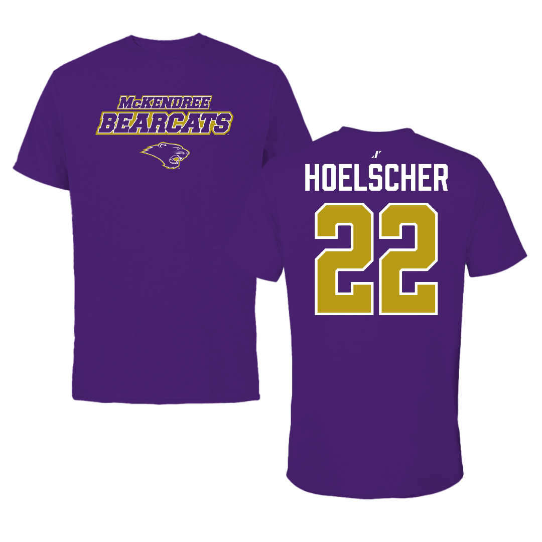 McKendree University Baseball Purple General Tee - #22 Isaiah Hoelscher