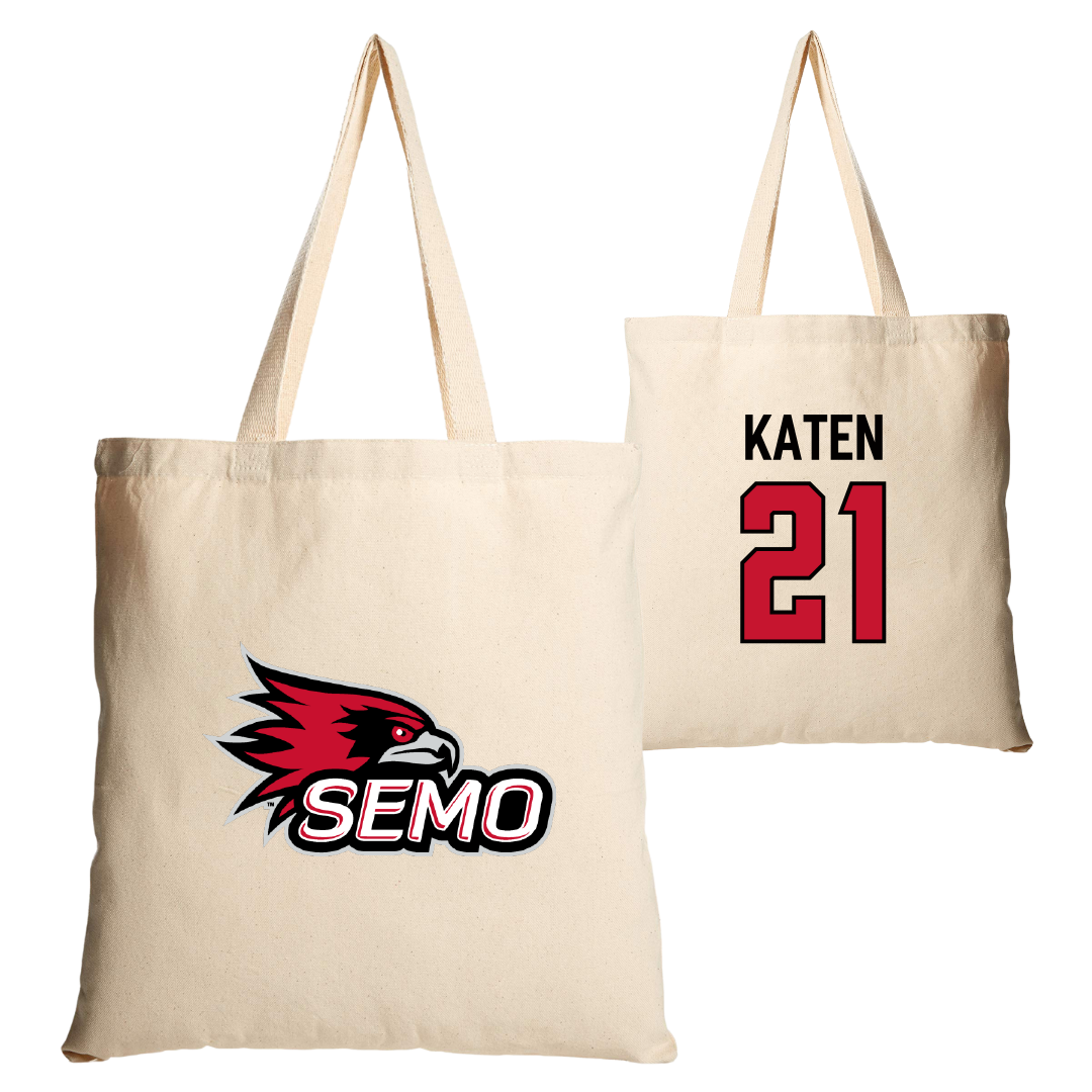 Southeast Missouri State University Baseball Tan Canvas Tote Bag - #21 Logan Katen
