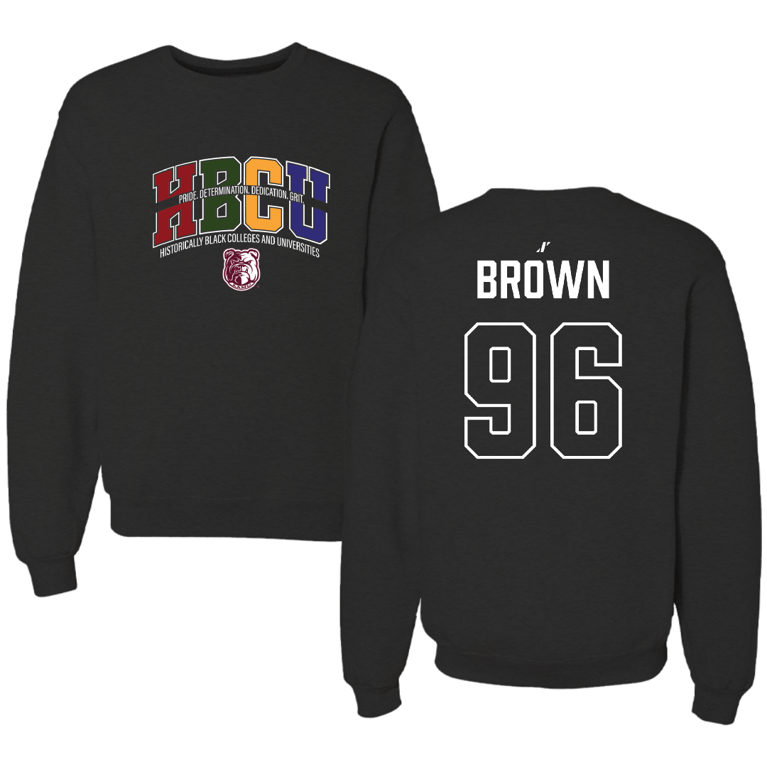Alabama A&M University Football Black HBCU Crewneck - #96 Jorhdan Brown
