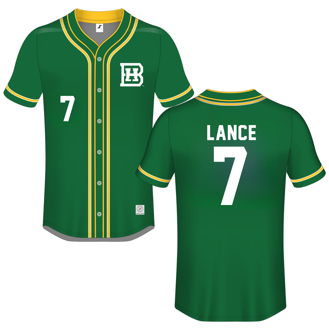 Black Hills State University Green Button-Down Jersey - #7 Adreanna Lance