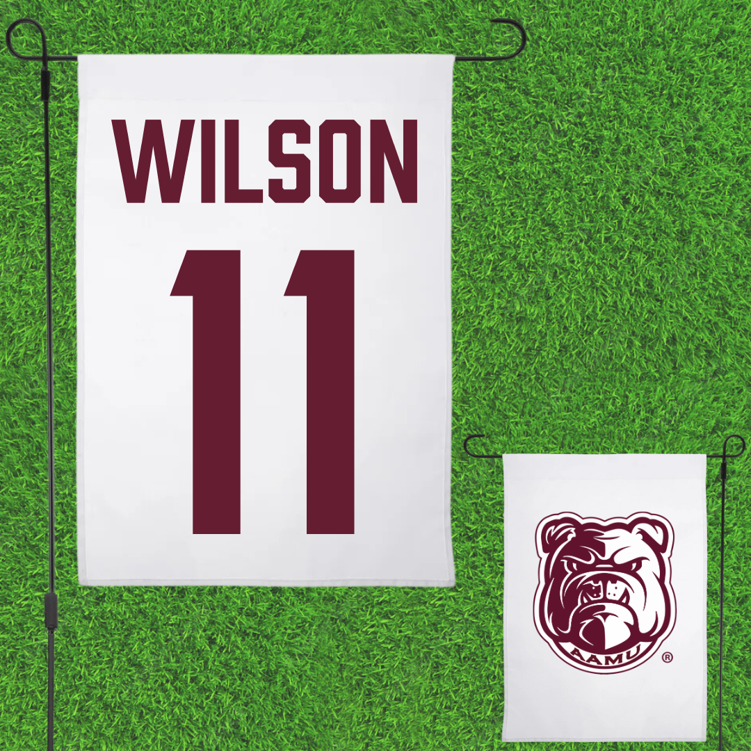 Alabama A&M University Softball White Garden Flag - #11 Linzie Wilson
