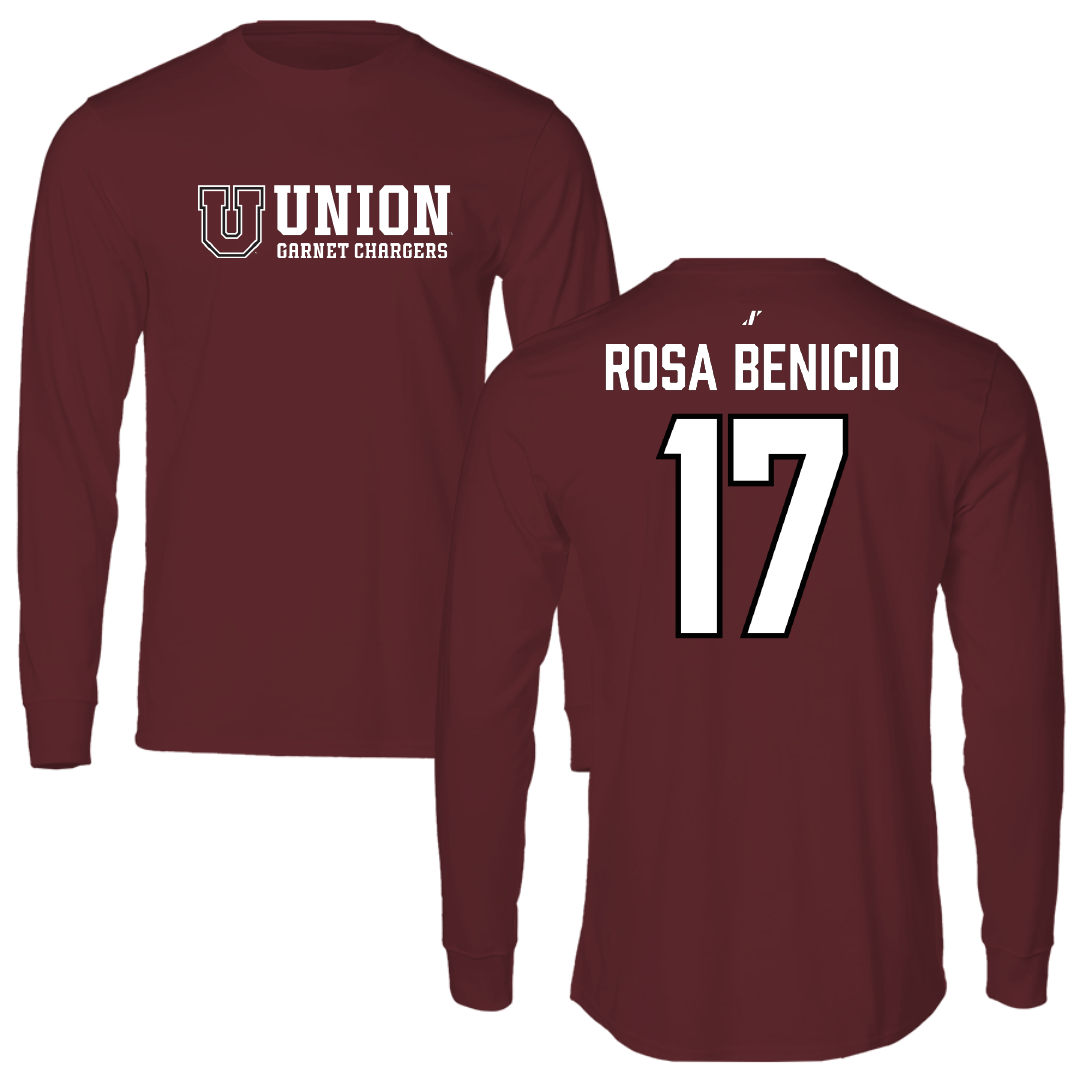 Union College Soccer Maroon General Performance Long Sleeve - #17 Ronald Rosa Benicio