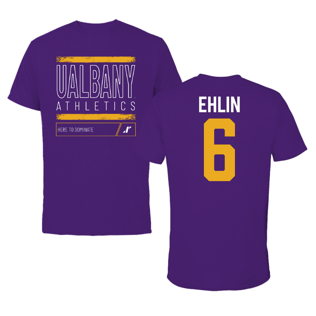 University at Albany Soccer Purple Dominate Tee - #6 Elias Ehlin