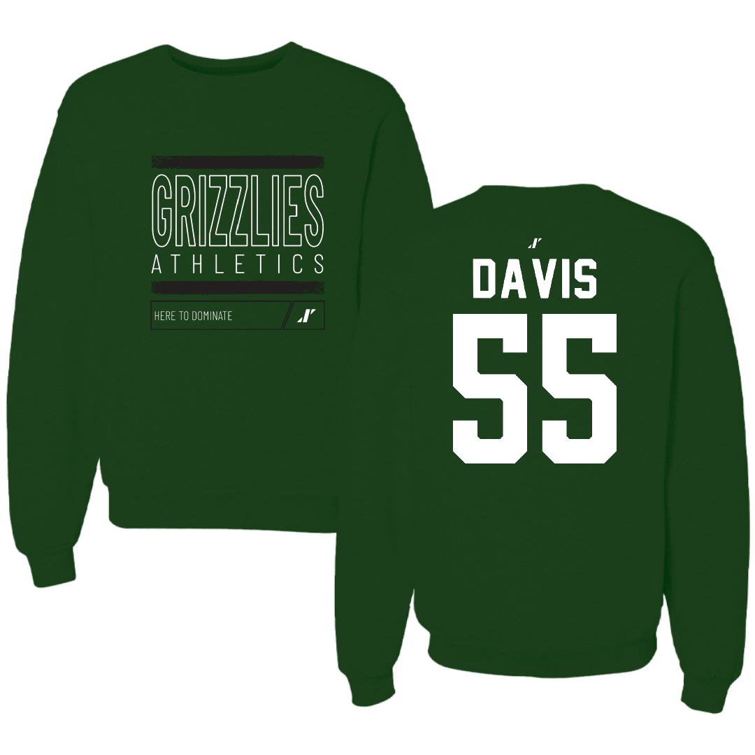 Adams State University Softball Forest Green Dominate Crewneck - #55 Aubree Davis