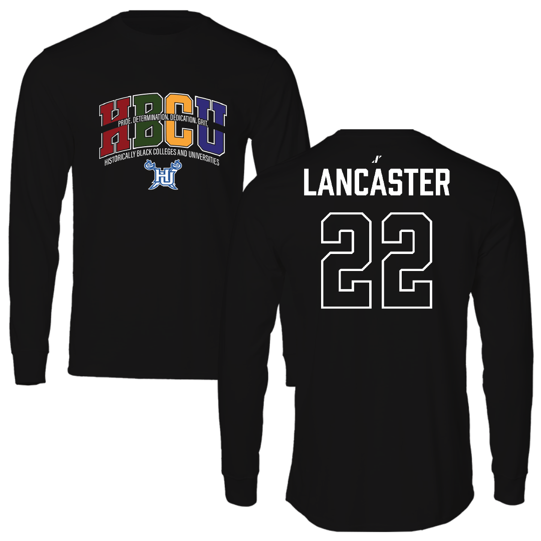 Hampton University Lacrosse (M) Black HBCU Performance Long Sleeve - #22 Miles Lancaster