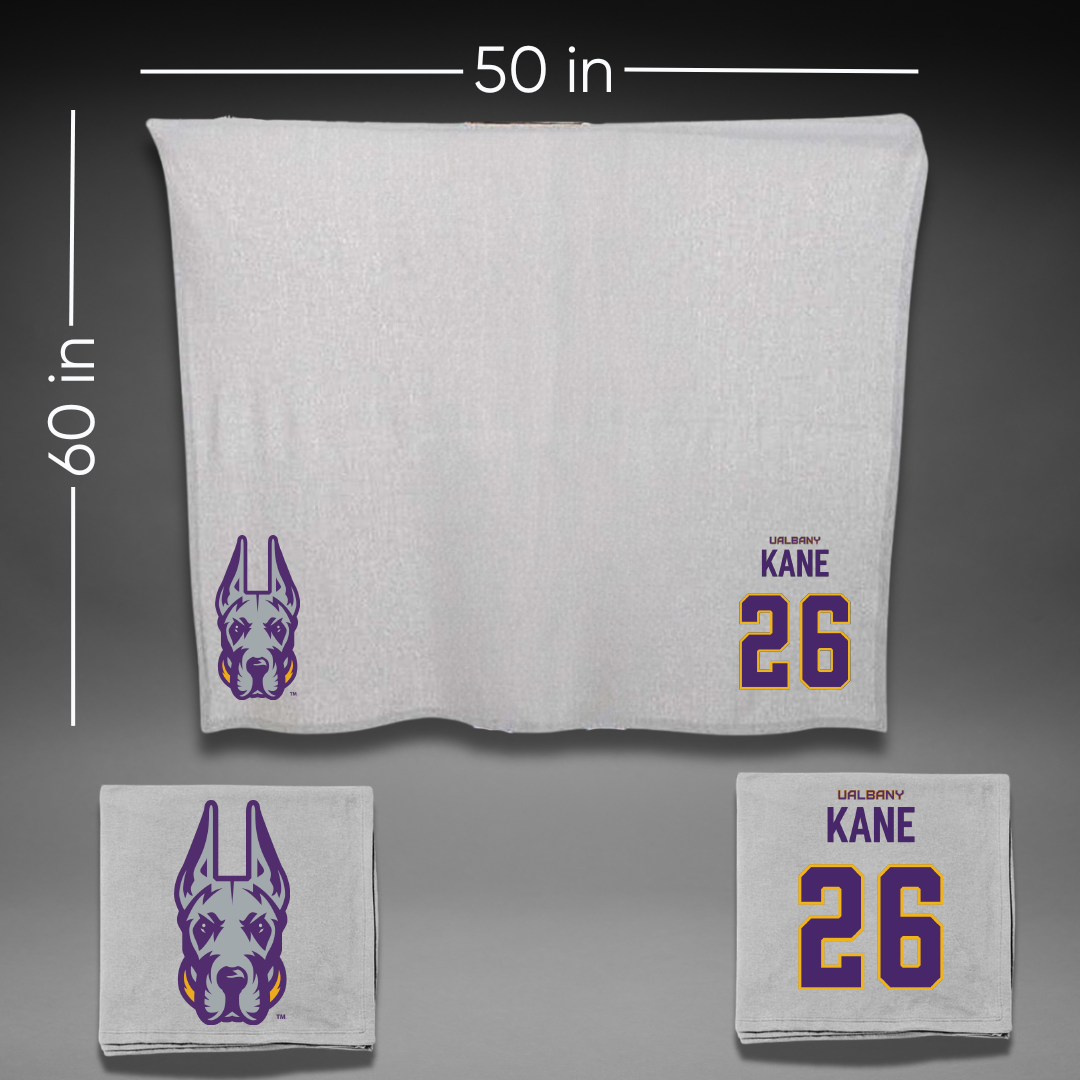 University at Albany Lacrosse Gray Blanket - #26 Dalton Kane