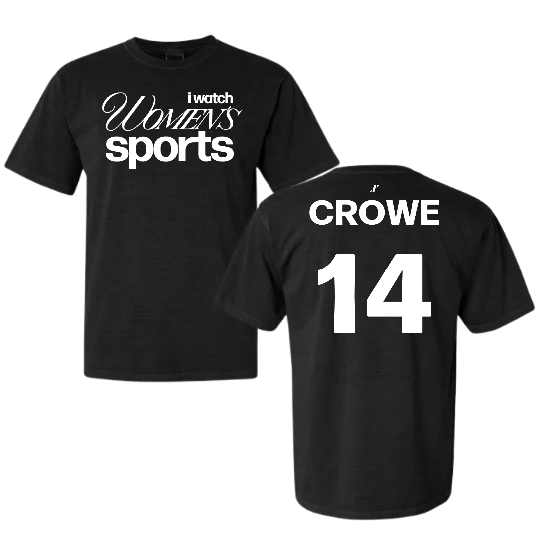 University of Wisconsin-River Falls Softball Black WHM Comfort Colors Tee - #14 Emily Crowe