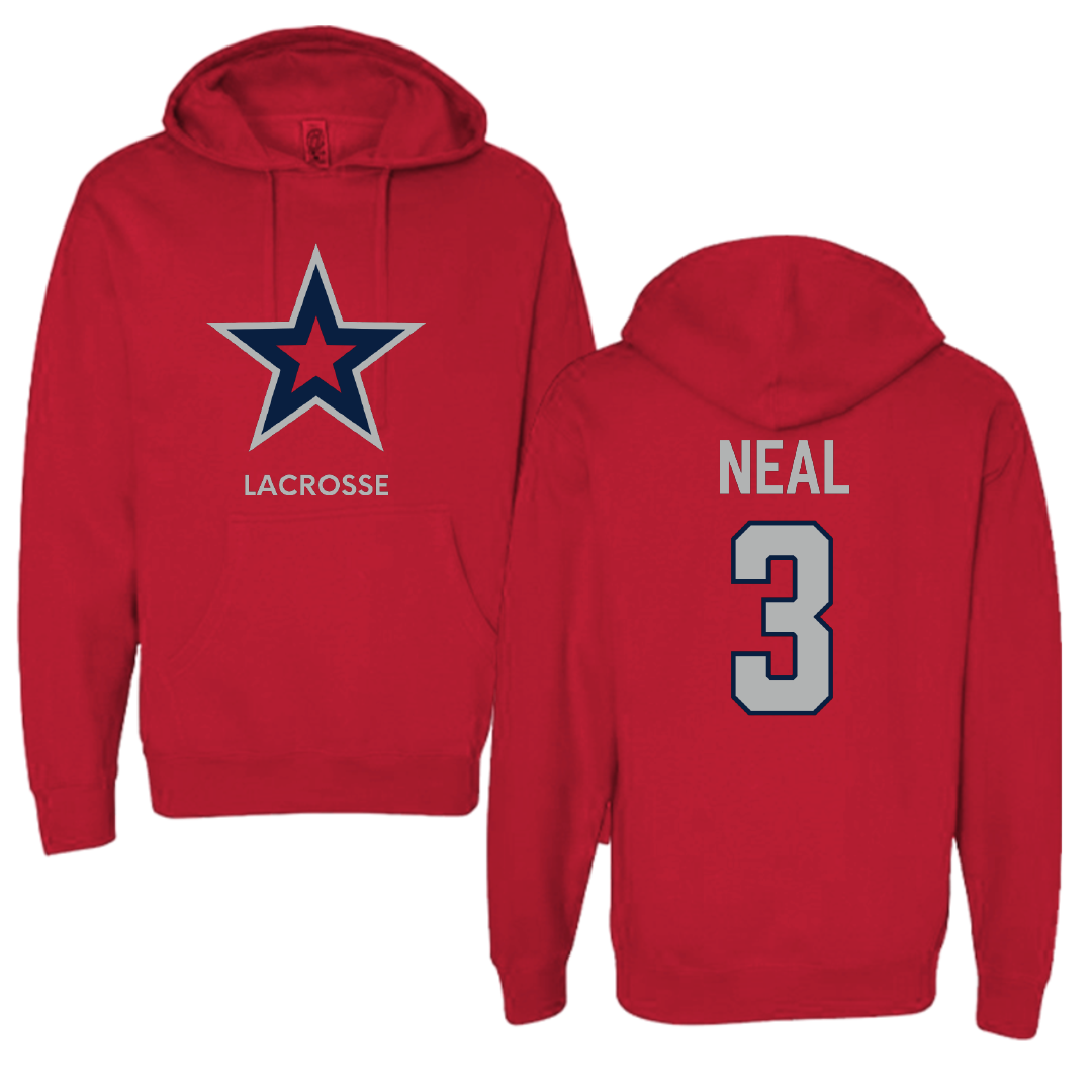 Robert Morris University Lacrosse (M) Red Mascot Hoodie - #3 Torin Neal