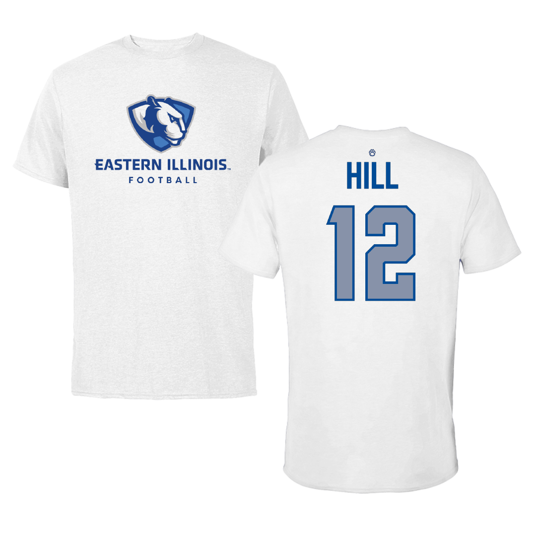 Eastern Illinois University Football White Tee - #12 Salah Hill