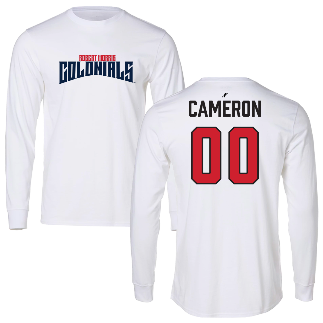 Robert Morris University Soccer (W) White Classic Long Sleeve - #00 Emma Cameron