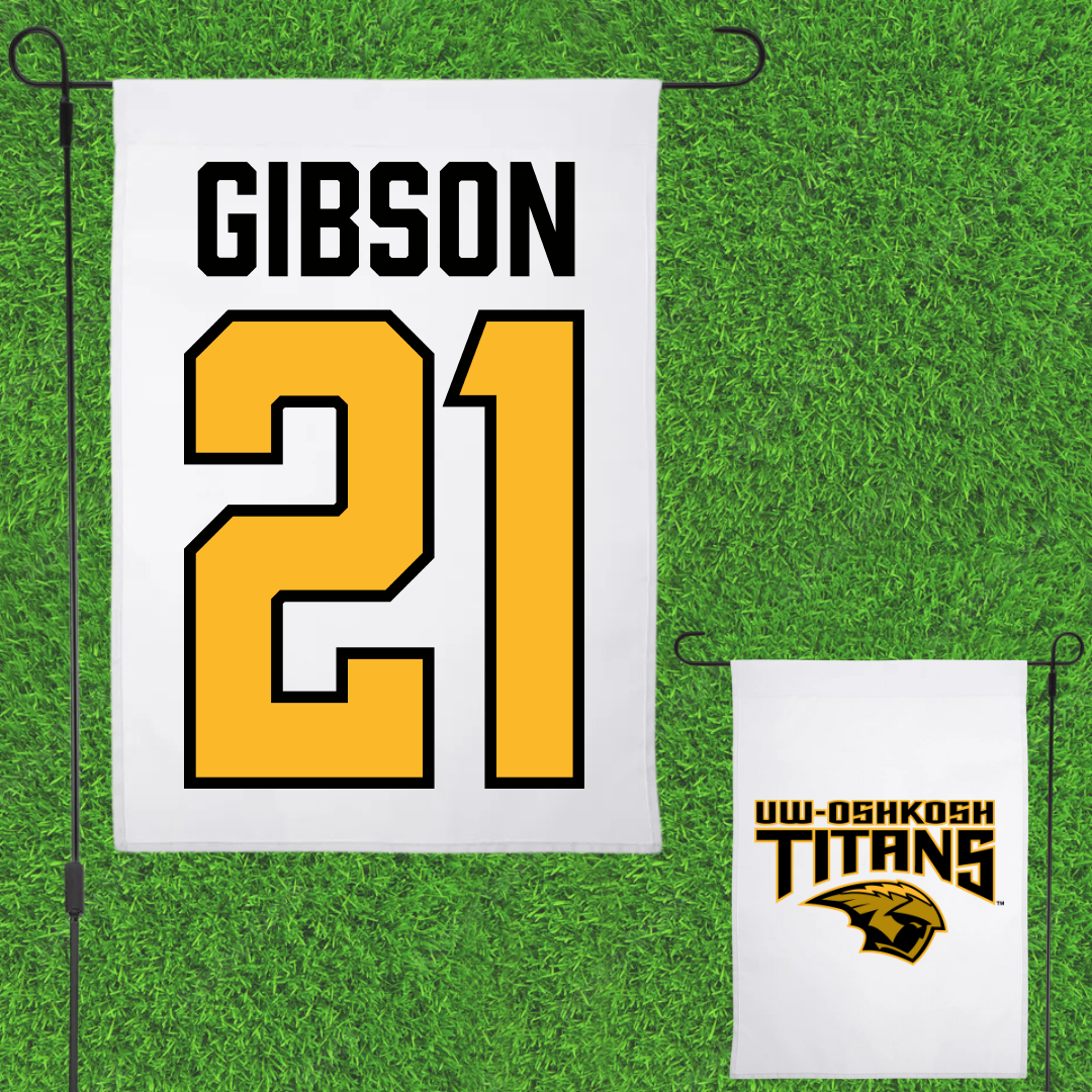 University of Wisconsin-Oshkosh Football White Garden Flag - #21 Hunter Gibson